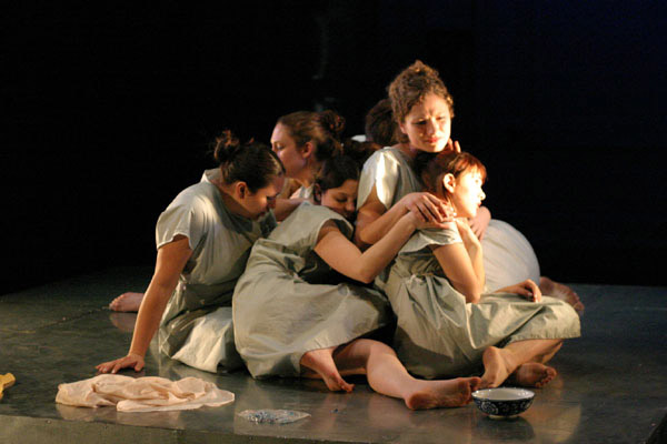 Court room scene Machinal The Young Woman comforts herself